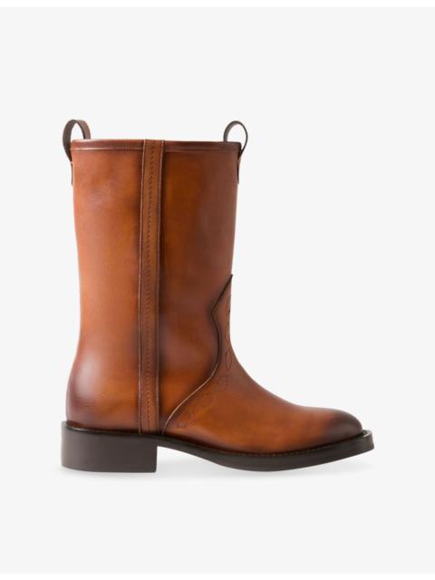 Claudie Pierlot Western Leather Ankle Boots