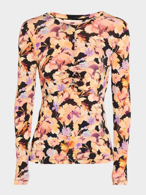 ULLA JOHNSON Neri Printed Long-Sleeve Top