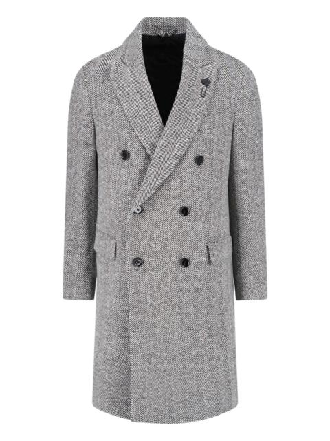 LARDINI DOUBLE-BREASTED VIRGIN WOOL COAT