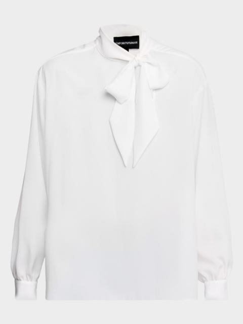 EMPORIO ARMANI Tie-Neck Blouse