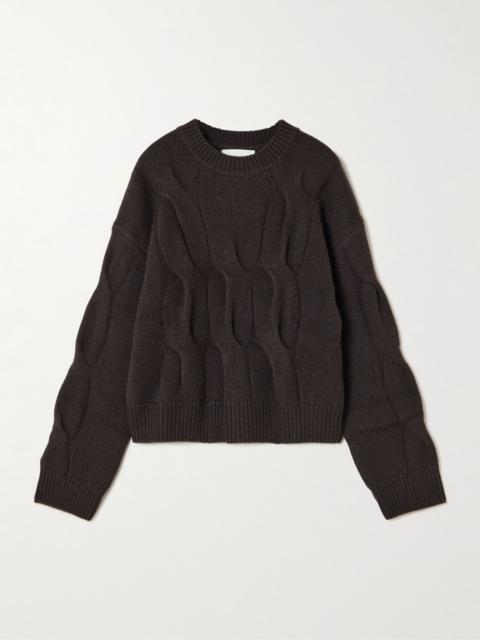 LISA YANG Sammie cable-knit cashmere sweater Brown
