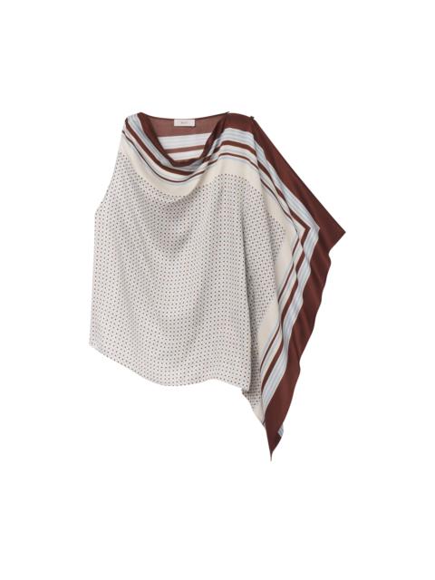 A.L.C. Kit Scarf Print Asymmetric Top