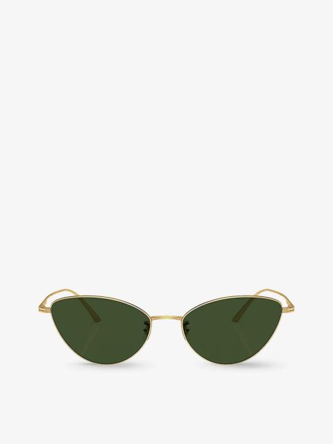 Oliver Peoples OV1328S 1998C butterfly-frame metal sunglasses