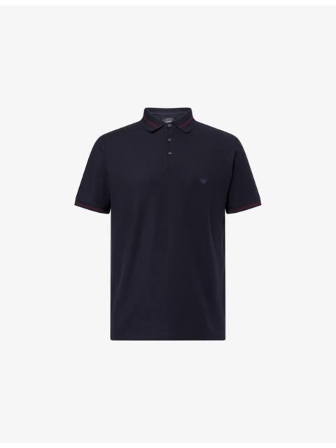 EMPORIO ARMANI Logo-Embroidered Short-Sleeve Cotton Polo