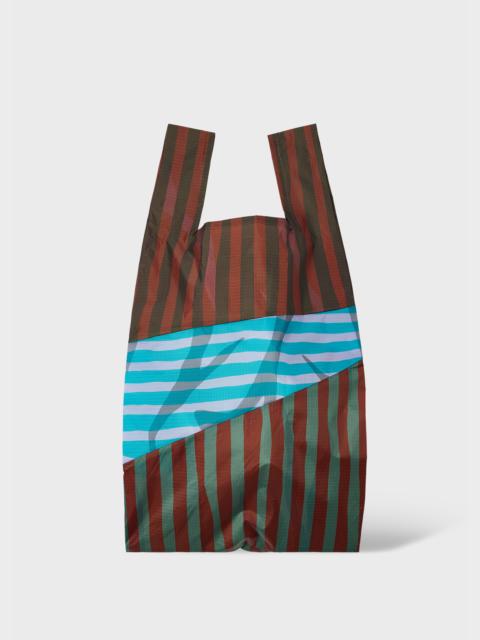 Paul Smith Susan Bijl x Paul Smith - Brown Mixed-Stripe 'The New Shopping Bag' Large
