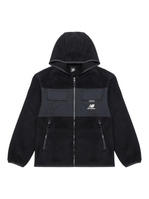 New Balance Alphabet Splicing Contrasting Colors Hooded Jacket 'Black' AMJ13382-BK