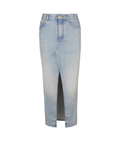 Balmain Denim midi skirt
