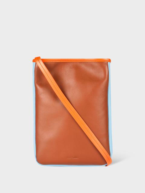 Paul Smith Tan Colour-Block Leather Pouch Bag