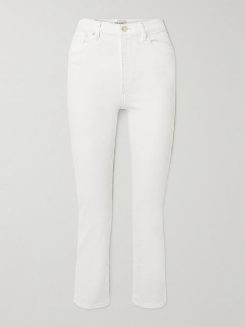 FRAME The Pencil cropped high-rise slim-leg jeans White