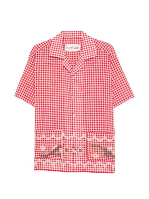baziszt checked embroidered shirt
