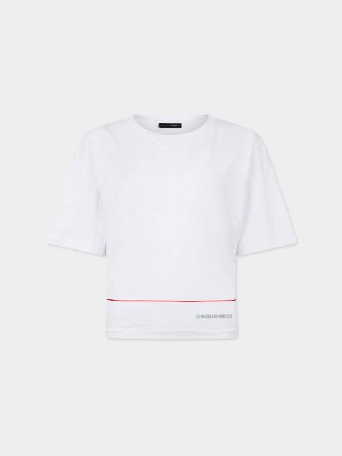 DSQUARED2 DSQUARED2 TAPE CROPPED BREEZY FIT T-SHIRT