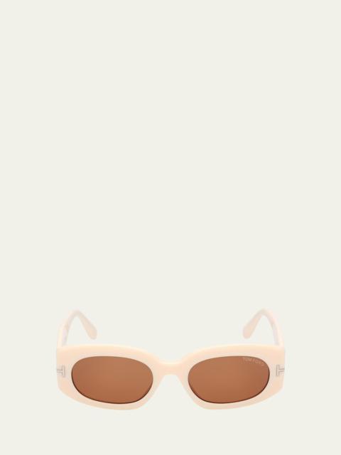TOM FORD Cielle Oval Acetate Sunglasses