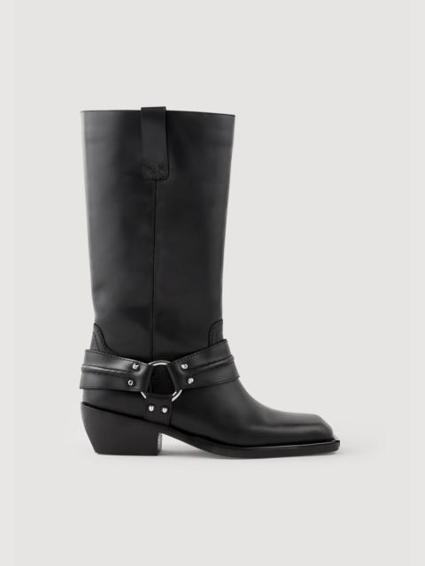 Sandro Leather biker boots