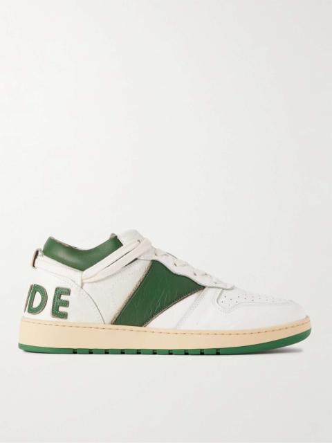 Rhude Rhecess Colour-Block Distressed Leather Sneakers