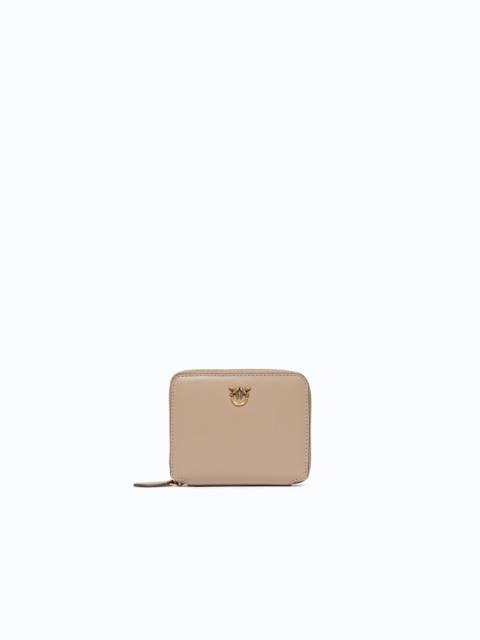 PINKO SQUARE LEATHER ZIP-AROUND PURSE