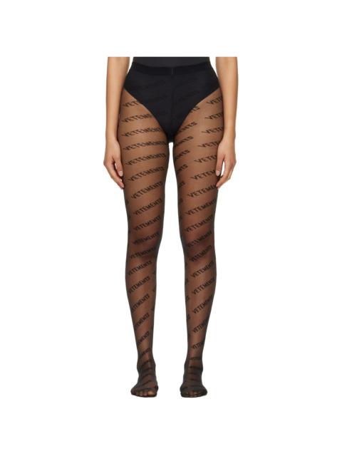 VETEMENTS Black Wolford Edition Monogram Logo Tights
