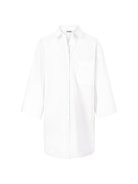 STAUD Women's Nico Cotton Poplin Shirtdress - White