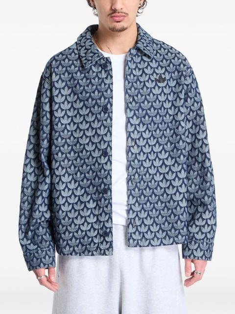 adidas monogram buttoned-up denim cotton shirt