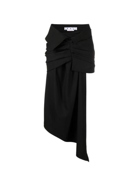 box-pleat asymmetric skirt