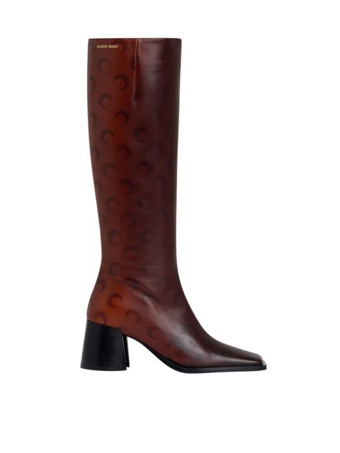 Marine Serre Airbrushed Crafted Leather Knee-High Boots