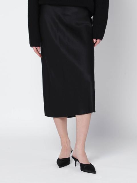 ANINE BING Black silk Bar midi skirt