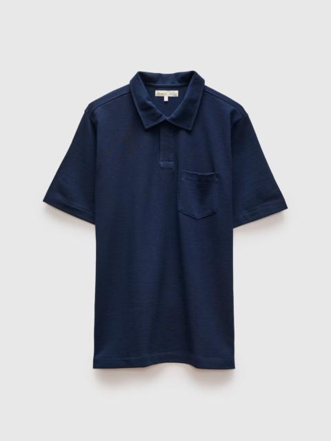 Merz b. Schwanen 2PKPL "Good Originals" Loopwheel Polo Shirt in Ink Blue