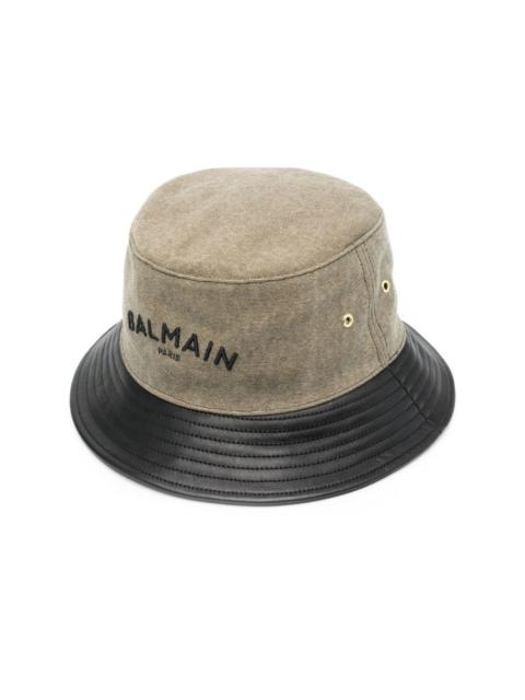Balmain logo-embroidered contrast brim hat