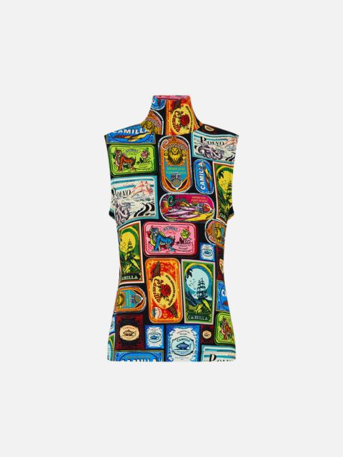 CAMILLA JERSEY SLEEVELESS TURTLENECK