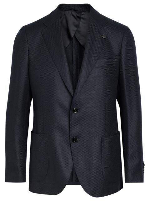 LARDINI Lardini Textured Cashmere and Silk-blend Blazer
