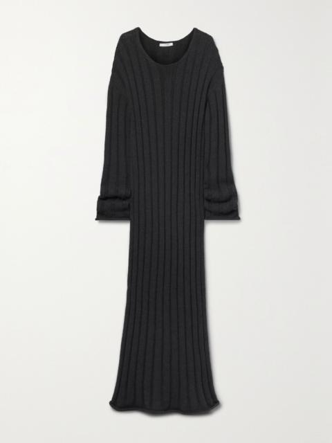 The Row Danielas ribbed wool-blend maxi dress Gray