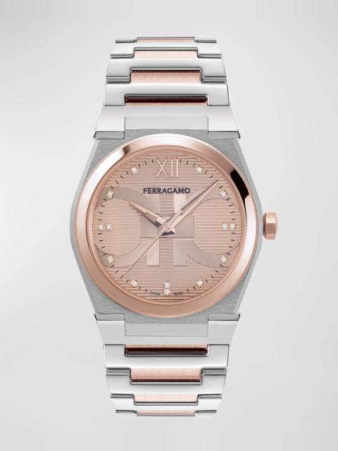 Men's 40mm Vega Holiday Capsule Watch with Bracelet Strap, Two Tone Rose Gold
