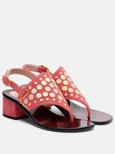 Valentino Resort studded suede thong sandals