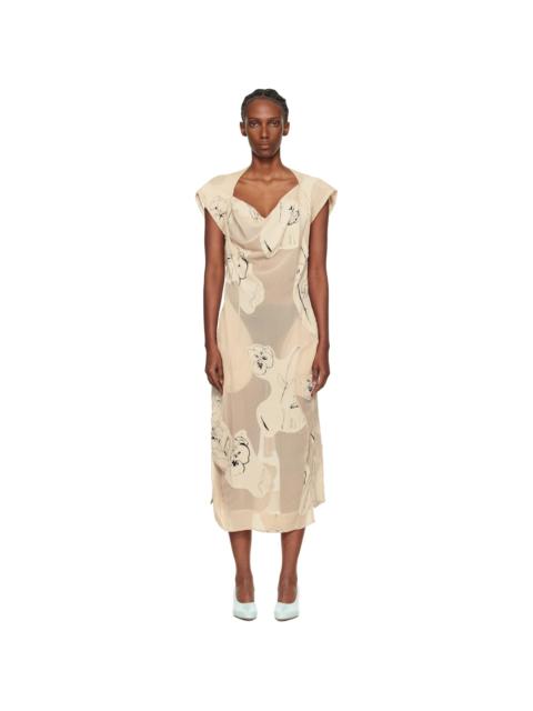 Vivienne Westwood Off-White Printed Veil Crepe Ionian Midi Dress