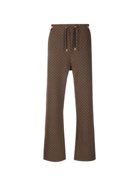 Balmain monogram-pattern cotton track pants