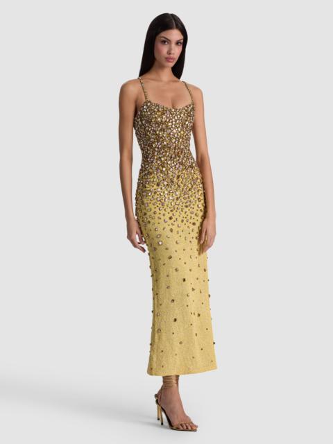 Alice + Olivia NINA EMBELLISHED MIDI GOWN