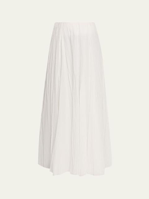 Vince Crinkled Plissé Cotton-Blend Maxi Skirt