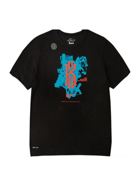 Nike 나이키 DRI-FIT 주 메뉴 Kyrie Irving 농구 짧은 소매 '블랙 블루' BQ3604-011