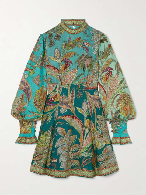 ALÉMAIS Franca printed linen mini dress