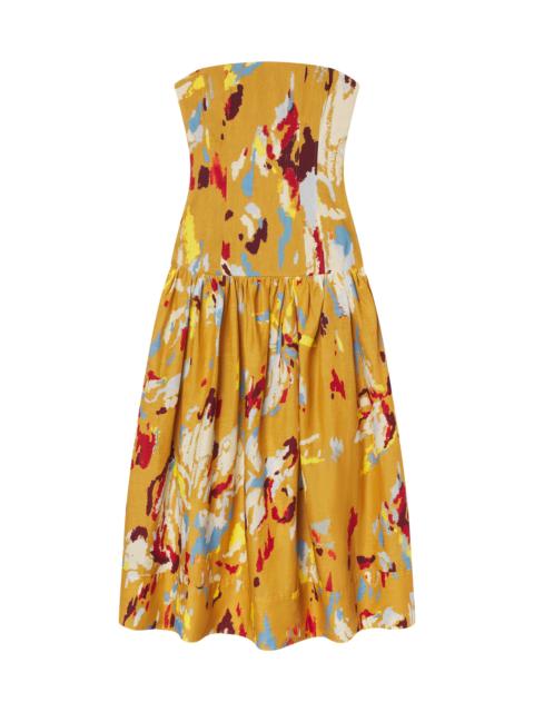 A.L.C. June Strapless Printed Midi Dress