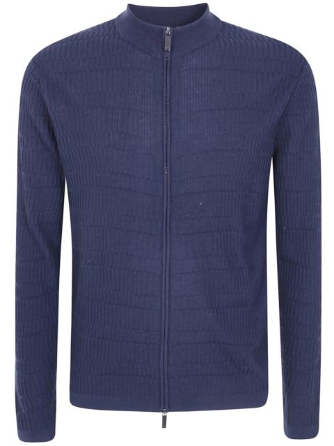 EMPORIO ARMANI Sweater Zipper "Fancy Stitch Navy"
