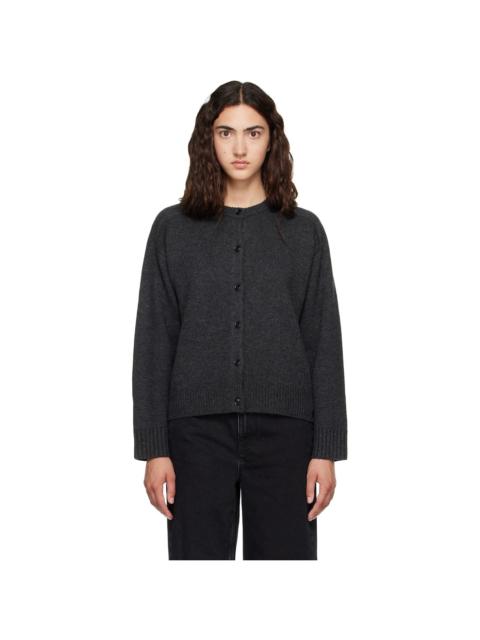 Loulou de Saison Gray AIDAR LDS Wool Cashmere Cardigan