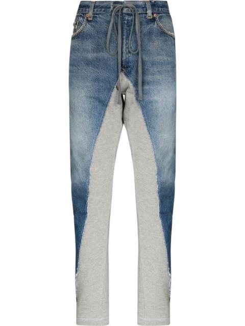 Greg Lauren panelled straight-leg trousers