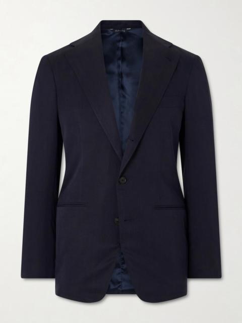 SAMAN AMEL Slim-Fit Silk and Linen-Blend Suit Jacket