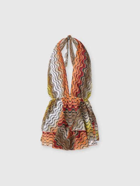 Missoni Short cover-up with greek motif and open back