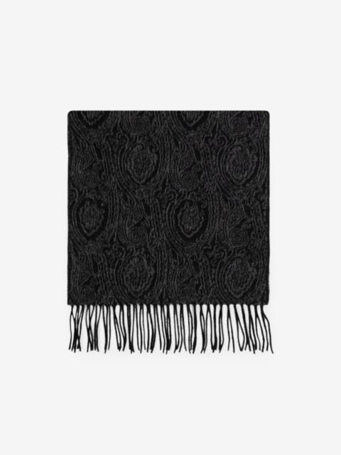 Etro paisley-jacquard fringed scarf