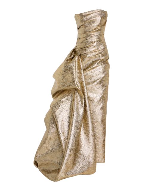 MARMAR HALIM Exclusive Draped Lamé Gown gold