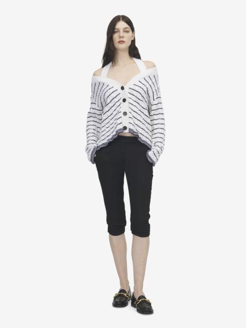 Alexander McQueen Off-the-shoulder Striped Cardigan