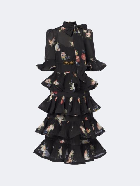 Zimmermann Pleated ruffled floral midi dress