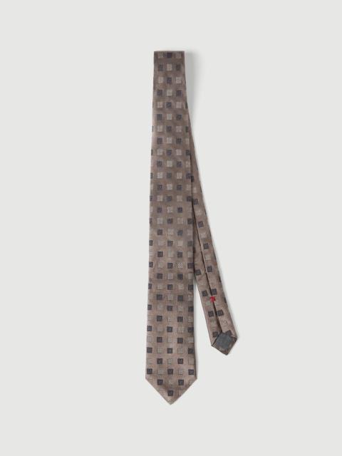 Brunello Cucinelli Silk tie with squares pattern