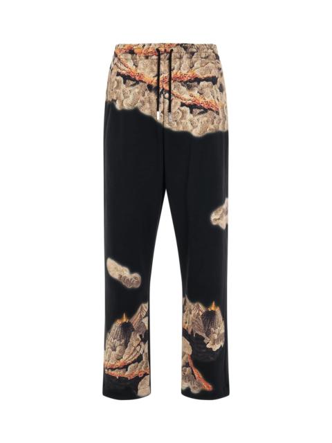 Wooyoungmi Volcano Print Sweatpants in Black